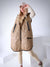 Sand hooded quilted gilet