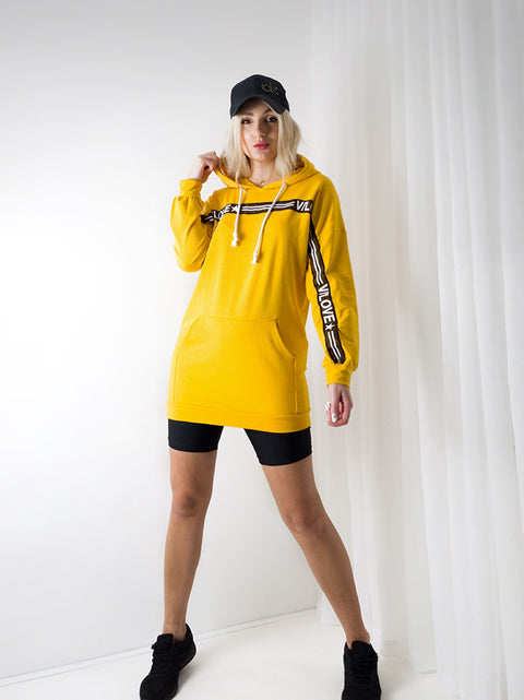 Fashion tape jumper / jumper dress Mustard