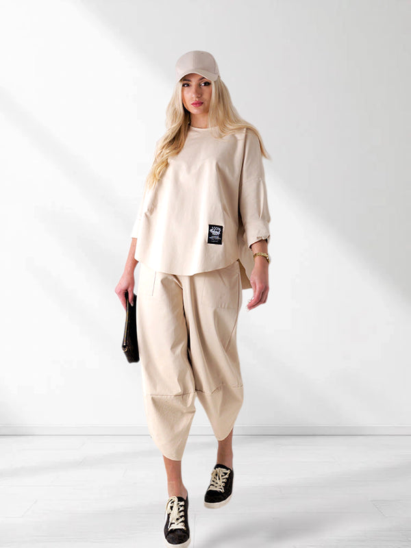 2 pieces Trousers and Jumper Beige