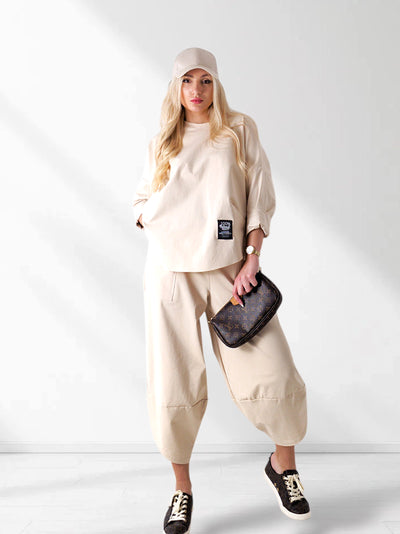 2 pieces Trousers and Jumper Beige