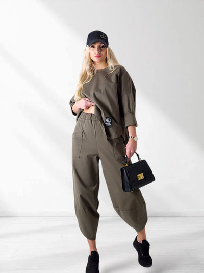 2 pieces Trousers and Jumper Khaki