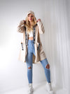 Hooded zip up Cardigan Dream Beige