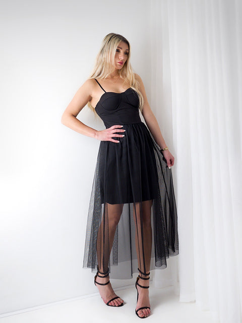 Amelia Tulle skirt dress Black