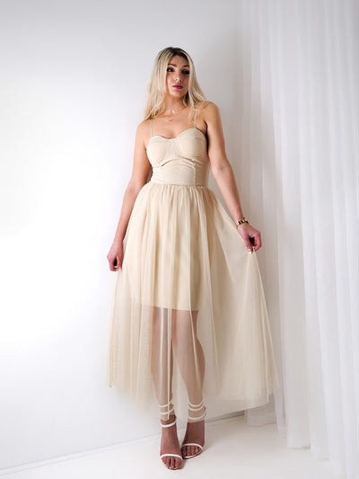 Amelia Tulle skirt dress Beige