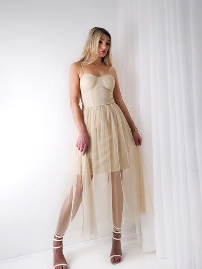 Amelia Tulle skirt dress Beige