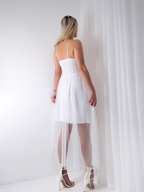 Amelia Tulle skirt dress White