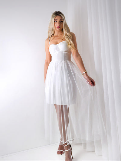 Amelia Tulle skirt dress White