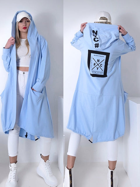 Hooded cardigan NYC Baby Blue