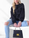 Charlotte 3D bow jumper Black