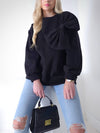 Charlotte 3D bow jumper Black