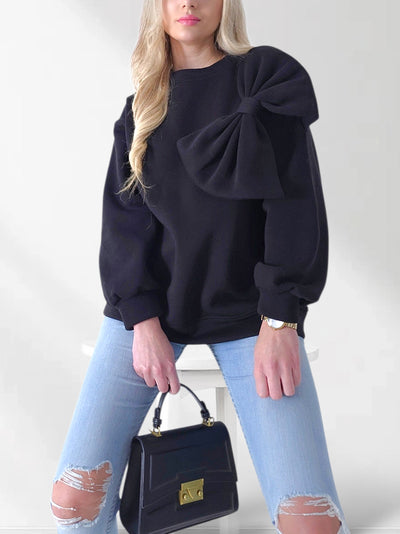Charlotte 3D bow jumper Black
