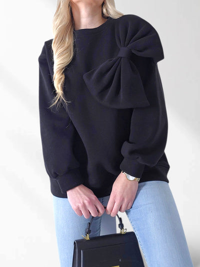 Charlotte 3D bow jumper Black