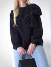 Charlotte 3D bow jumper Black