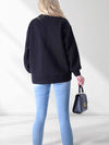 Charlotte 3D bow jumper Black
