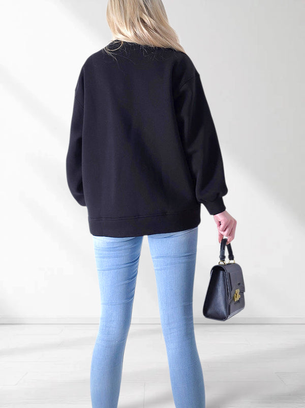 Charlotte 3D bow jumper Black