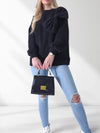 Charlotte 3D bow jumper Black