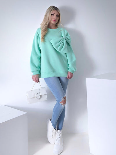 Charlotte 3D bow jumper Mint