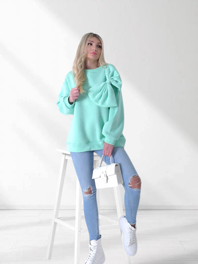 Charlotte 3D bow jumper Mint