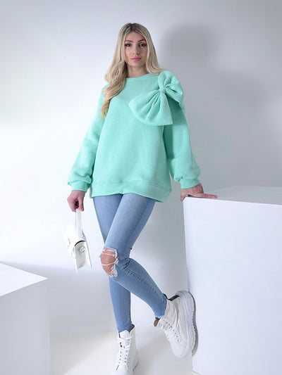 Charlotte 3D bow jumper Mint