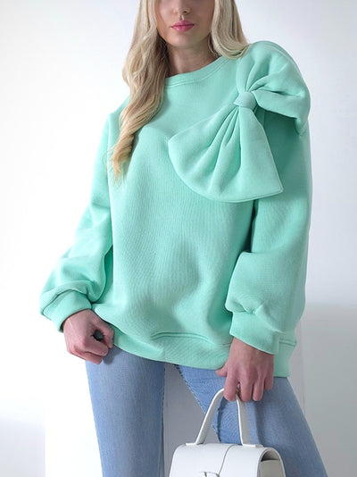 Charlotte 3D bow jumper Mint