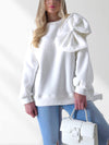 Charlotte 3D bow jumper White/Cream
