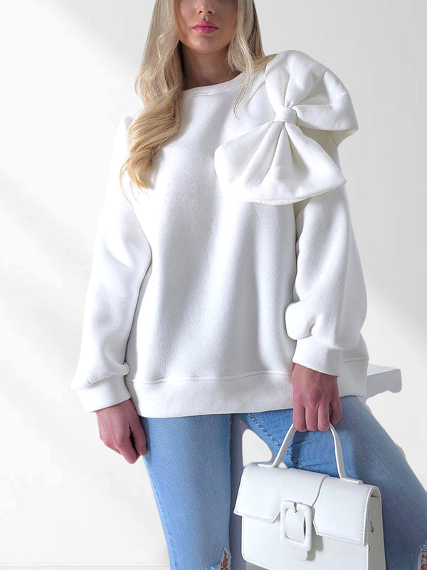 Charlotte 3D bow jumper White/Cream