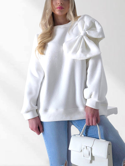 Charlotte 3D bow jumper White/Cream