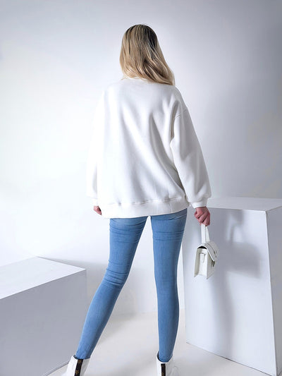 Charlotte 3D bow jumper White/Cream