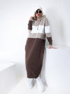 Maxi hooded jumper dress Beige