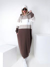 Maxi hooded jumper dress Beige