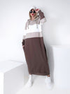 Maxi hooded jumper dress Beige