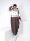 Maxi hooded jumper dress Beige