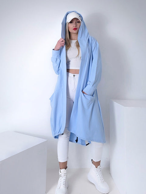 Hooded cardigan NYC Baby Blue