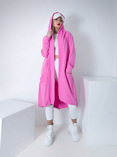 Hooded cardigan NYC Pink