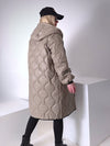 Sara Oversize Quilted hooded jacket Dark sand