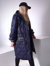 Sara Oversize Quilted hooded jacket Navy