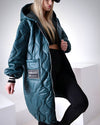 Sara Oversize Quilted hooded jacket Green