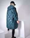 Sara Oversize Quilted hooded jacket Green