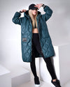 Sara Oversize Quilted hooded jacket Green