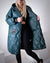 Sara Oversize Quilted hooded jacket Green