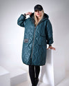 Sara Oversize Quilted hooded jacket Green