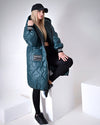 Sara Oversize Quilted hooded jacket Green