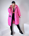 Sara Oversize Quilted hooded jacket Pink