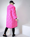 Sara Oversize Quilted hooded jacket Pink