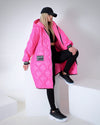 Sara Oversize Quilted hooded jacket Pink