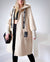 Cream hooded longline coat