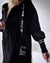 Black hooded longline coat