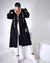 Black hooded longline coat