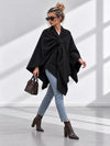 Sofia Soft Brushed Pull-Through Poncho Black