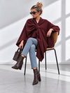 Sofia Soft Brushed Pull-Through Poncho Burgundy